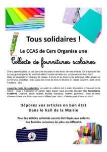 Lire la suite à propos de l’article Le CCAS lance une collecte de fournitures scolaires