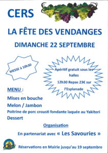 Fête des vendanges le 22 septembre 2024