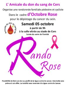 Don du sang : Rando Octobre Rose